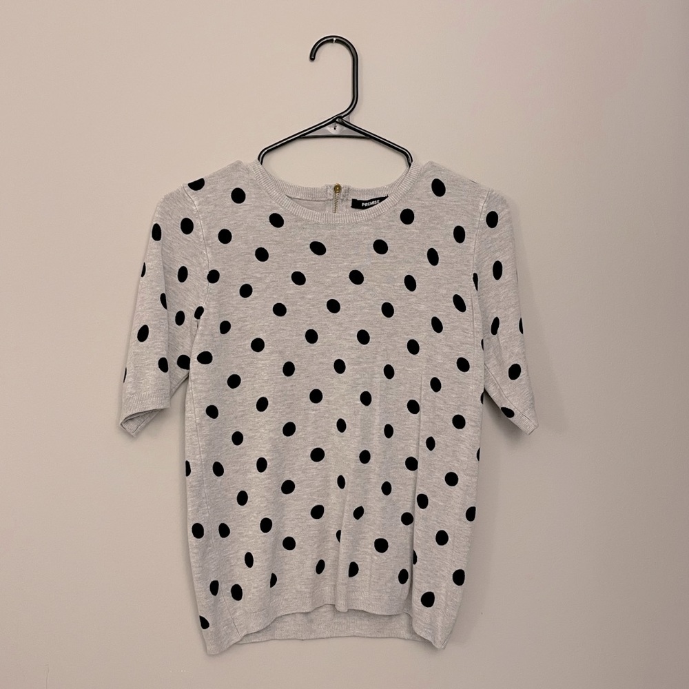 NWOT Premise Short Sleeve Polka Dot Sweater